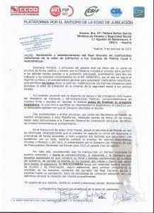 Solicitud de información estado trámites adelanto edad jubilación policias. Pincha en la imagen para aumentar