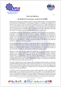 Nota de Prensa de la Sección Sindical de Torrelavega Haz clic para abrir