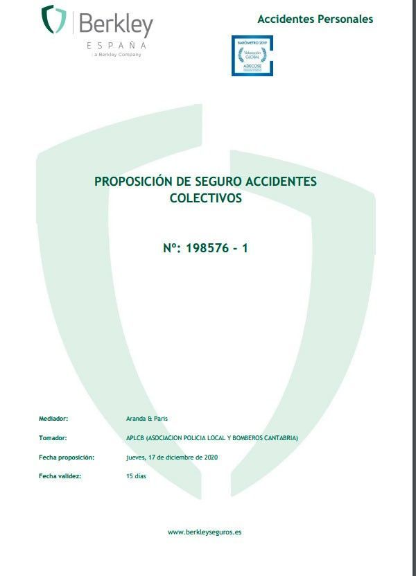 Proposición Seguro colectivo de accidentes Proposicion 198576